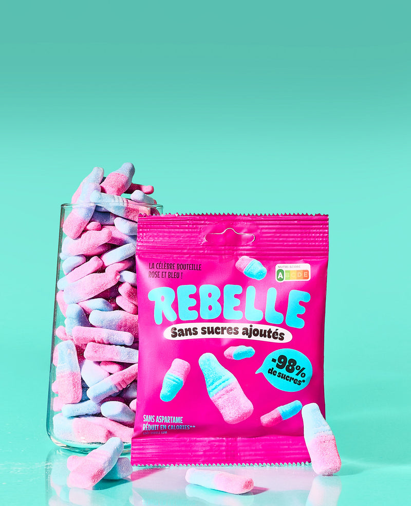 Bottigliette rosa e blu